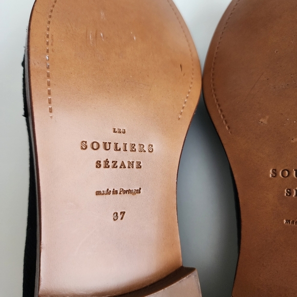Sezane Les Souliers Augustine Black Loafers Size 37 - Picture 6 of 8